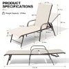 Crestlive Products Set of 2 Outdoor Lounger Aluminum Frame Chaise Lounge Chairs with Arms & 5 Adjustable Recline Positions - 2 of 4