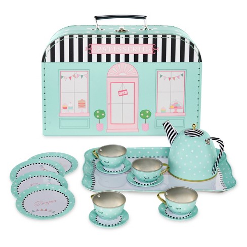 Porcelain Tea Set Mint - Bright Stripes