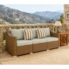 79" Outdoor Patio Sofa with Cushions and Steel Frame, Wicker 3 Seat Couch for Deck, Garden or Porch -3irtyhousy - 2 of 4