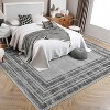 Acekool Modern Area Rug 2x6 Washable Low Pile Non-Slip Stain Resistant Accent Carpet for Living Room, Bedroom, Home Decor Gray - 2 of 4