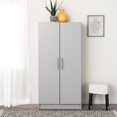 Sophisticated Gray 60" Freestanding Cabinet with Adjustable Shelves