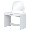 NicBex Vanity Desk with Mirror and Lights Dressing Table Set with 3 Adjustable Light and Round Mirror, Drawers, and 3 Open Shelves for Bedroom - 4 of 4