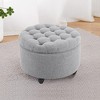 Ottoman with Storage,Foot Rest Round Bag Floor Chair for Bedroom or Entryway in Gray - image 4 of 4