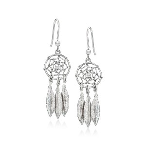 Ross-Simons Italian Sterling Silver Dreamcatcher Drop Earrings - 1 of 3