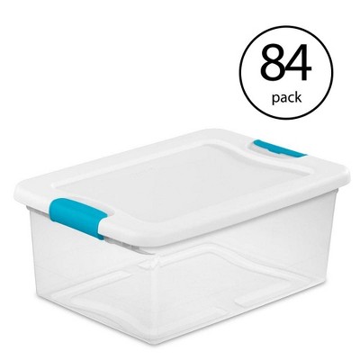 Sterilite 15-Quart Clear Stackable Latching Storage Box Container (84 Pack)