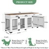71" White Extra Large Dog Crate Furniture – Indoor Wood Double Cage with Storage Drawers & Divider, Furniture-Style for Living Room - 4 of 4