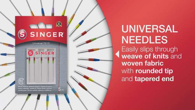 Singer Regular Point Sewing Machine Needles, 2 of 7, play video