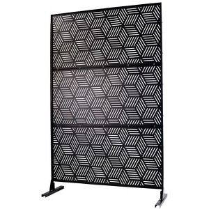 DSVIMOY Outdoor & Indoor Privacy Screen, Freestanding Decorative Privacy Screen for Deck Balcony Patio, Black, 48"*76"*16" - 1 of 4