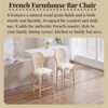 RISOKEYS French Country Bar Chairs Set of 2 - Upholstered Chairs with Nature Rattan Round Back - Furniture for Home Decor - 2 of 4