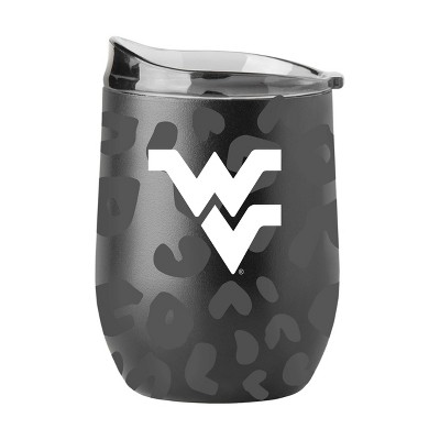 NCAA West Virginia Mountaineers 16oz Black Leopard Stainless Steel Wine Tumbler