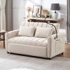 TiramisuBest 55.9" Convertible Loveseat Sofa Bed with 3 USB Ports, Storage, Dual Cup Holders & 360° Swivel Phone Holder, Adjustable,Light Grey - 3 of 4