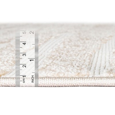 Beige and Brown Reversible Outdoor Runner Rug
