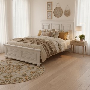 Merax Traditional Town and Country Style Pinewood Queen Bed with Decorative Fretwork and Grooved Panels - 1 of 4