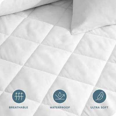 Twin White Waterproof Quilted Down Alternative Mattress Pad