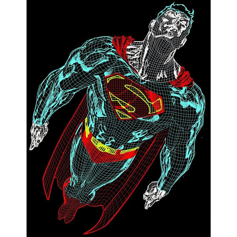 Superman Geometric Art Flying Superman Black T-shirt Toddler Boy to Youth Boy, 2 of 4