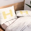 Deny Designs Standard April Lane Art Block Yellow Monogram H Microfiber Printed Pillow Sham - 2 of 3