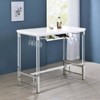 Coaster Norcrest Modern Pub Height Bar Table with Acrylic Legs and Wine Storage White High Gloss - 2 of 4