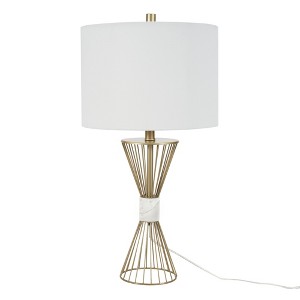 27" Gold Metal Wire with Marble Table Lamp - Nourison - 1 of 4