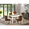 HomeStock 5-Pc Linen White Finish Solid Wood Top - Rectangular Dining Room Set - Seats 4 - 2 of 4