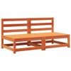 vidaXL Garden Sofa Wax Brown Solid pine wood Medium Modular - 2 of 4