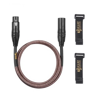 Clef Audio Labs XLR Male to XLR Female, Black Zinc Alloy Shell/Grey Copper Braided - 1 ft - 1 of 4
