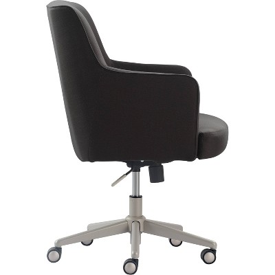 Gray High Back Leather and Fabric Executive Swivel Chair