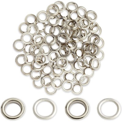 Bright Creations 100 Piece Silver Brass Curtain Grommets, Curtain Eyelet Rings, 0.8 Inch