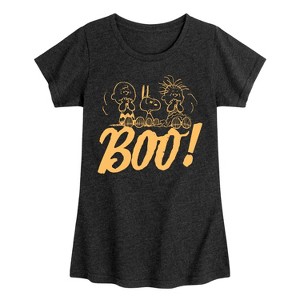 Girls' - Peanuts - Boo Fitted Short Sleeve Graphic T-Shirt - 1 of 4