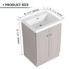 SEVOBAL Bathroom Vanities 24 Inch Freestanding Vanity with Resin Sink Soft Close Doors for Bathroom, Beige, 23.6"*19.7"*35.4" - 3 of 4
