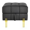 NicBex Modern 22" Square Ottoman Leather Small Footstools with Gold Metal Legs for Bedroom and Living Room - 3 of 4