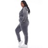 Women's Plus Size 2 Piece Velour Tracksuit Set - White Mark - 2 of 4