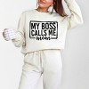Simply Sage Market My Boss Calls Me Mom Lightweight Garment Dyed Sweatshirt - 2 of 4