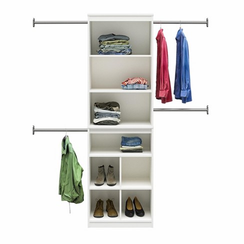 Poppy Closet Organizer, White With Pink Or Blue