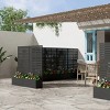 Wooakway Black Metal Planter Box with Trellis Raised Garden Bed with Arbor Privacy Screen with Wheels - 2 of 4