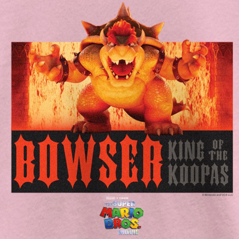 Girl's The Super Mario Bros. Movie Bowser King of the Koopas Fire Scene T-Shirt, 2 of 5