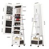 TruAIR 66" 360° Swivel Jewelry Armoire – Freestanding Mirror Cabinet with Storage Drawer & Wheels - 2 of 4
