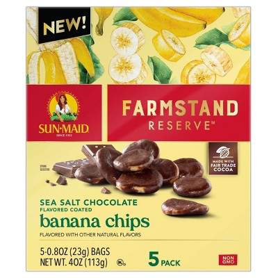 Sun-Maid Farmstand Reserve Sea Salt Chocolate Flavored Coated Banana Chips - 4oz/5ct