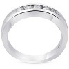 Pompeii3 1/2ct Diamond Mens Wedding Ring Channel Set High Polished Band 14K White Gold - 2 of 4