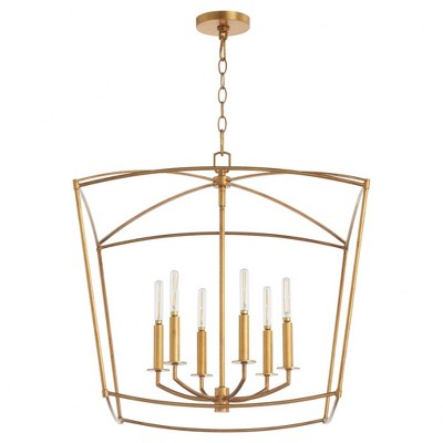 Quorum Lighting Mantle 6 - Light Pendant in  Gold Leaf