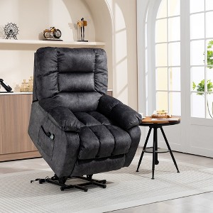 Velvet Power Lift Recliner Chair with 8-Point Massage and Lumbar Heating, USB Port - 1 of 4
