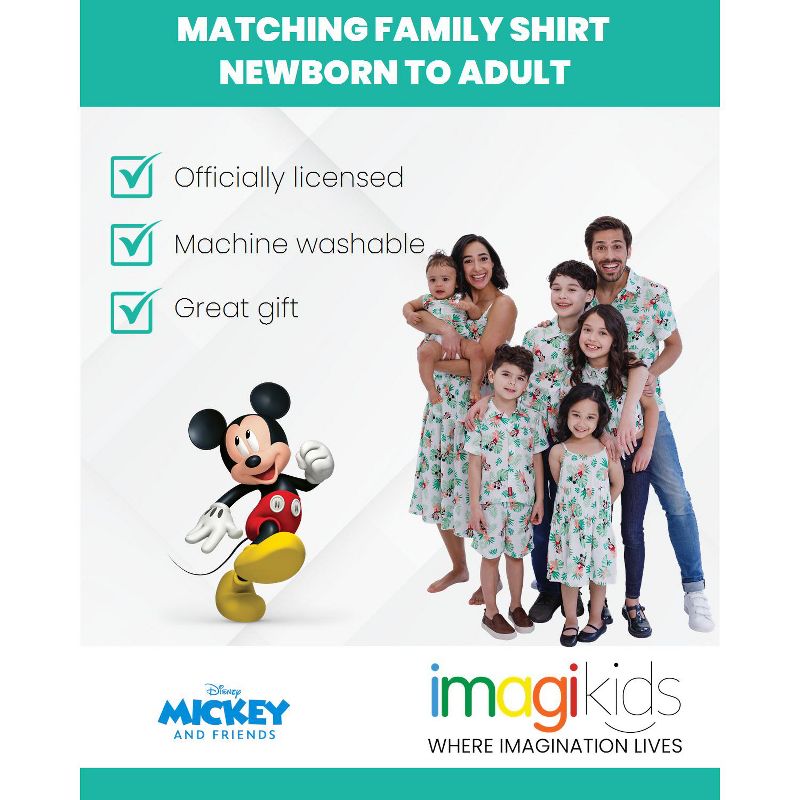 Disney Mickey Mouse Hawaiian Matching Family Hawaiian Button Down Shirt Little Kid to Big, 3 of 8