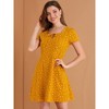 Allegra K Women's Printed Summer Casual Square Neck Short Sleeve Fit and Flare Dress - 2 of 4