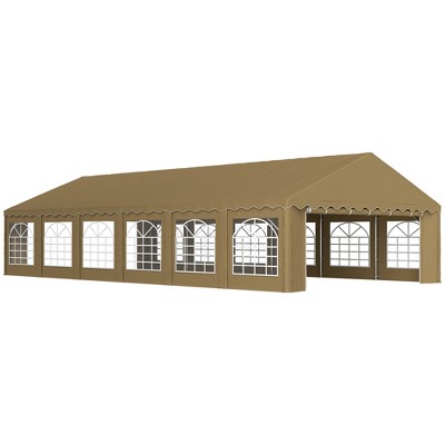 Outsunny 20' x 40' Heavy Duty Party Tent, Galvanized Outdoor Canopy Tent with Removable Sidewalls, 12 Windows and 2 Doors