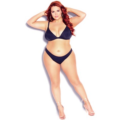 CCX | Women's Plus Size Daisy Bikini Top - navy - 14W