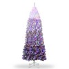Snow Flocked Pencil Christmas Tree - 100 Dual-Color LEDs, 320 Branch Tips w/ Metal Stand - 3 of 4