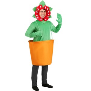 HalloweenCostumes.com 2X   Adult Plus Size Man-Eating Venus Fly Trap Costume, Red/Orange/Green - 1 of 2