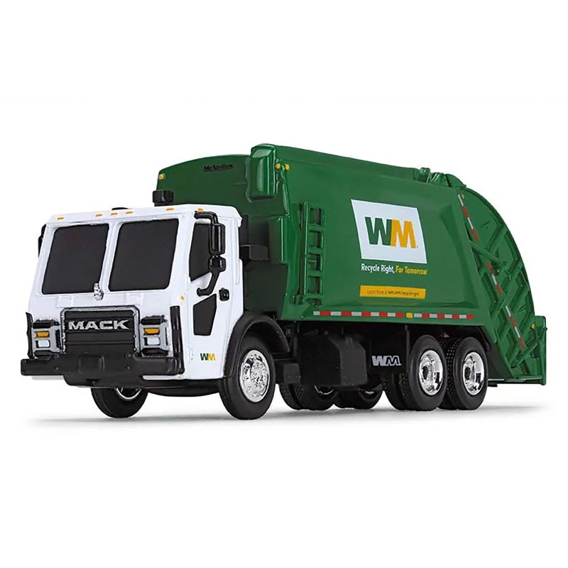 Mack LR Refuse Rear Load Garbage Truck "Waste Management" White and Green 1/87 (HO) Diecast Model by First Gear, 2 of 4