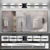 VYNXARIA Black Wall Lights, 43" Minimalist 6-Light Vanity Fixture with Crystal Sand Shades for Bathroom and Mirror Decor - 4 of 4
