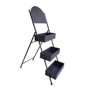 VIP Metal 31.5 in. Gray 3 Tier Planter with Chalkboard - 1 of 2
