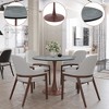 LeisureMod Bristol 27" Round Dining Table with MDF Top and Walnut Steel Pedestal Base for Modern Kitchen and Dining Room - 3 of 4